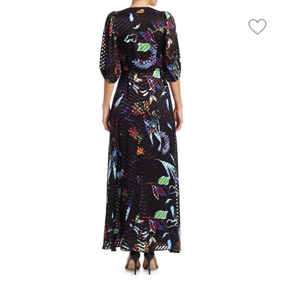 TANYA TAYLOR Ariela Burnout Striped Floral Stretch-Silk Maxi Dress WORN ONCE 4 - Picture 6 of 6